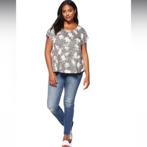 Bobeau Caty Slub Cross-back Top